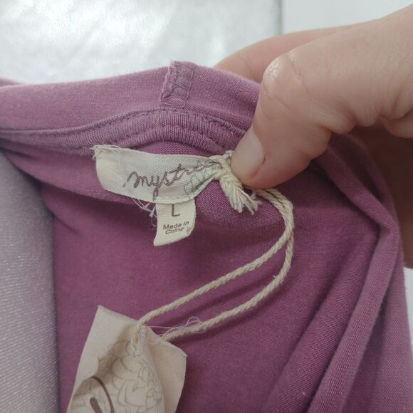 Mystree Zip Up Hoodie Hooded Sweater Jacket Womens L Mauve Mesh Panel Streetwear - Picture 7 of 8